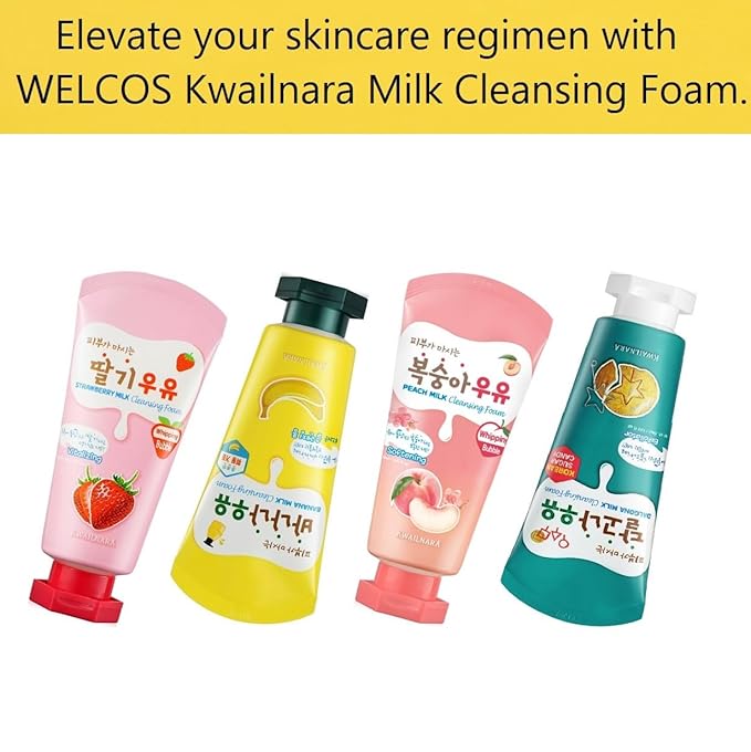 Kwailnara Strawberry Milk Facial Cleanser (4.06 Fl Oz) – Korean Face Wash for Vibrant & Lively Skin | Milk Protein, Royal Jelly & Brightening Strawberry Extract | Creamy Whipped Foam