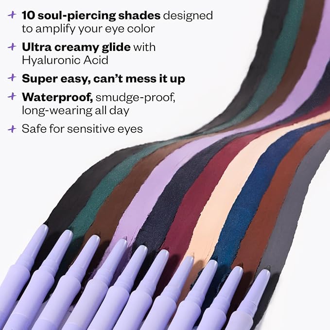 Kosas Soulgazer Gel Eyeliner (Gravitate) - Waterproof, Smudge-Proof Pen with Hyaluronic Acid - Retractable Eyeliner Pencil with Sharpener & Smudger, Long-Lasting - Creamy Beige Matte