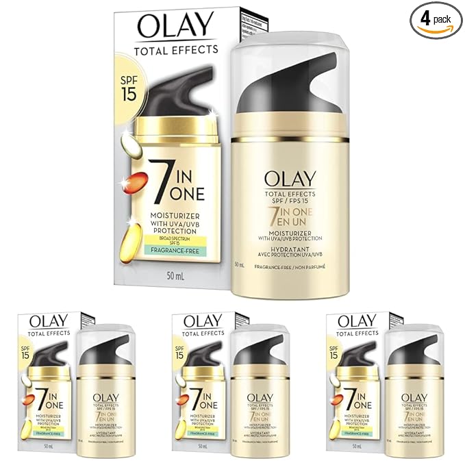 Olay Total Effects, 7 in 1, Fragrance Free, 1.7 oz (Pack of 4)