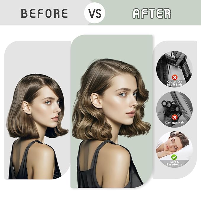 Heatless Curls Overnight Rods Heatless Hair Curler Hair Curlers To Sleep In Heatless Curls Blowout Rods Heatless Curling Rods With Luxury Cloth Bag Scarf For All Hair Types (Emerald Green, 3Rods)