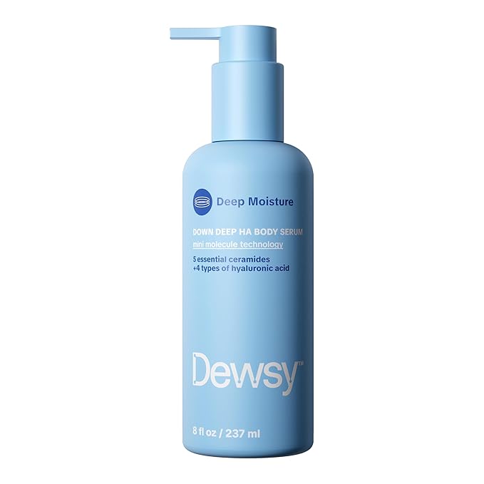 Down Deep Hyaluronic Acid Body Serum - Hyaluronic Acid Ceramide Serum for Deep Hydration, Light Body Care Moisturizer with Mini Molecule Technology, 8 oz