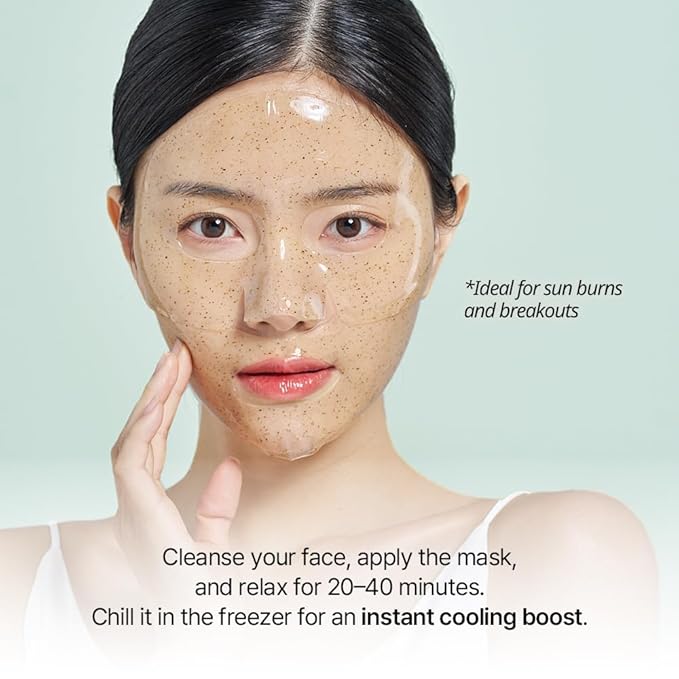 NDP Collagen Cica Cooling Hydrogel Face Mask, Soothing Ice Mask for Depuffing, Puffiness, Sunburn, After Sun & Microneedling, Vegan Collagen & Centella, Korean Skincare (4 Sheets)