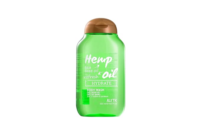 Justk Hemp Oil and Tea Tree Oil Body Wash, Tea Tree Body Wash, Natural Plant Formula, Effectively Removes Excess Skin Oil, Suitable for Men and Women