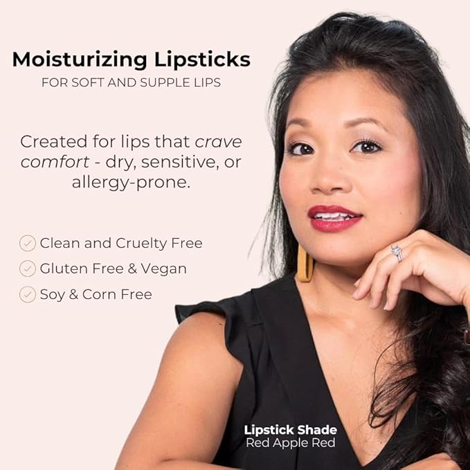 Red Apple Full Body Lipstick for Women - Vegan Gluten Free Organic Lipstick - Creamy Lip Color, Nourishing Lip Makeup w Vitamin E - COOL ORCHID PURPLE SHADE - OH SNAPDRAGON