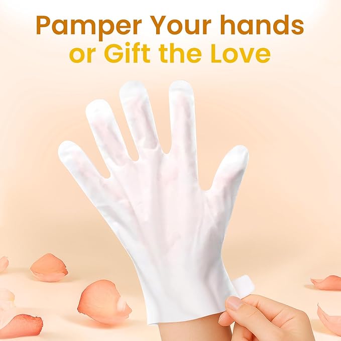 Repairing Hand Mask for Dry Cracked Hands, Hand Masks with Shea Butter, Jojoba Oil & Vitamin E, Moisturizing Gloves, Skin Care Gifts for Women & Men, Self Care Gifts for Women (6 Pairs) - PAC2