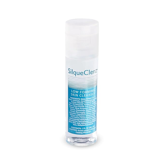 SilqueClenz Low Foaming Skin Cleanser – Gentle, Low pH Wound Cleanser for Scars, Sensitive Skin & Post-Op Areas - Hydrates with Flax Seed Extract & Vitamin B5 – Compact Travel-Ready Bottle, 1 fl. oz