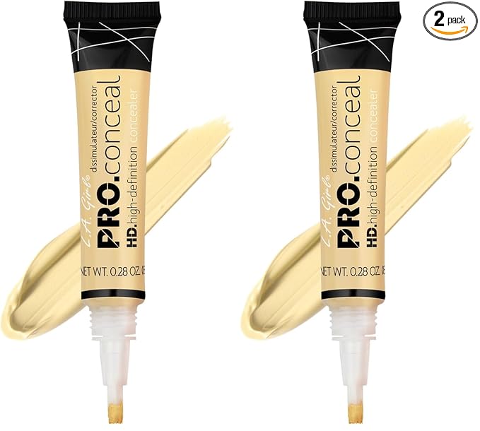 L.A. Girl Pro Conceal HD Concealer, Light Yellow Corrector, 0.28 Ounce (Pack of 2)