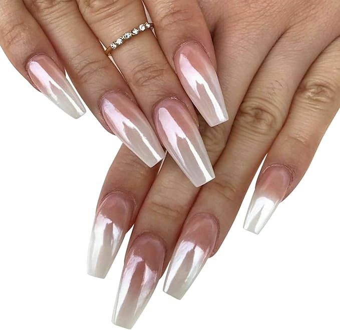 Magic White Pearl Chrome Nail Powder Solid Shell Fairy Glitter Nails Art Powder Holographic Ice Transparent Mermaid Moonlight Effect Manicure Pigment With Tool