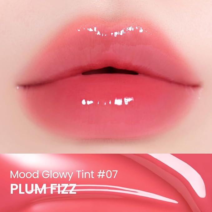Peripera Mood Glowy Tint, Watery Glow Finish, Buildable Fresh Color, Lightweight, Long-Lasting, Non-Sticky, Korean Lip Tint (07 PLUM FIZZ)
