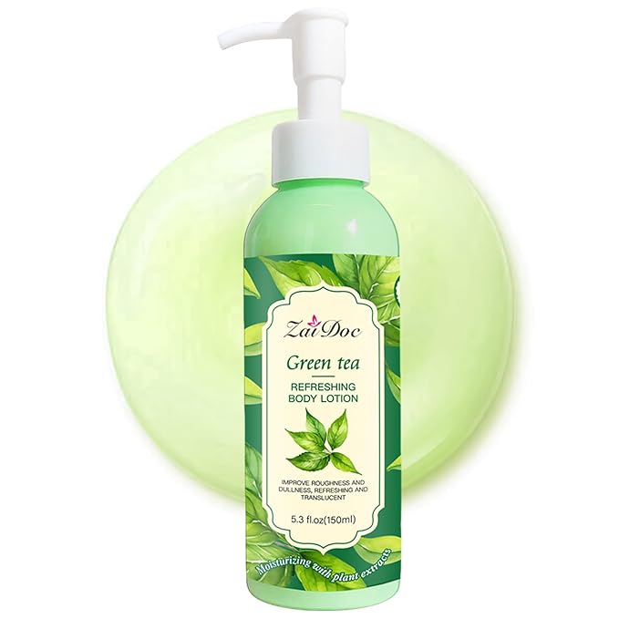 Body Lotion, 24hr Moisturizing & Deep Hydration, Absorbs Instantly Moisturizer for All Skin Types, 5.3 fl oz (1 Pack, Green Tea)