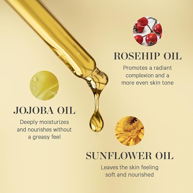KORA Organics Noni Glow Hydrating Face Oil for All Skin Types, Lightweight Fast-Absorbing Facial Oil with Rosehip, Jojoba & Sea Buckthorn Oils for Smooth & Radiant Looking Skin, 1.69 fl oz