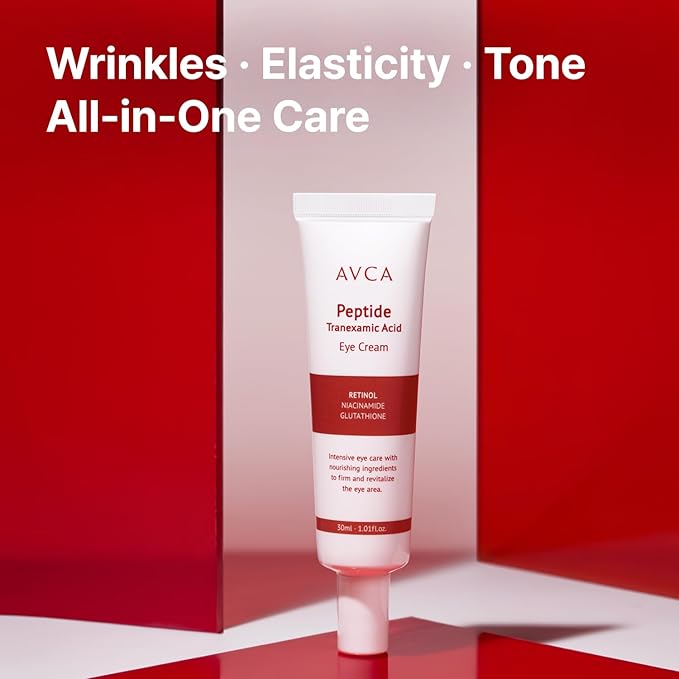 AVCA Peptide Eye Cream with Tranexamic Acid – Korean Under Eye Cream for Dark Circles, Fine Lines & Firming – Retinol, Niacinamide & Hyaluronic Acid, 30ml(1.01 fl.oz)