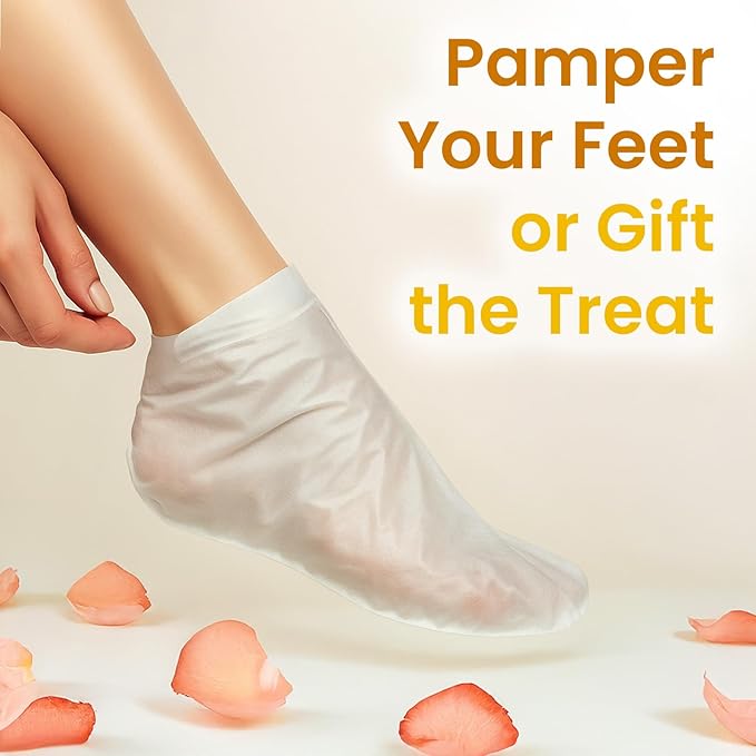 Hydrating Foot Mask for Dry Cracked Feet, Restoring & Hydrating Socks with Shea Butter, Jojoba Oil & Vitamin E, Feet Mask for Women & Men Foot Care (2 Pairs)