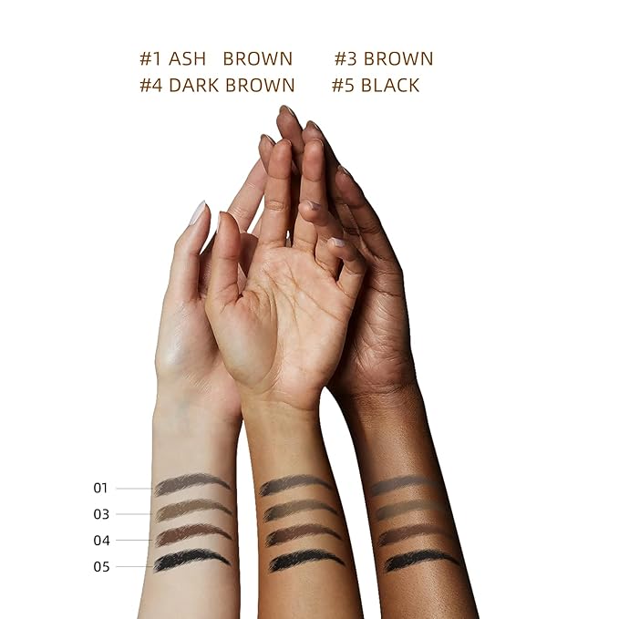 Eyebrow Pencil,3 PCS Waterproof Long-Lasting Microblading Black Brow Pencil,Natural Eyebrow Makeup Ultra Slim Defining Eyebrow Pencils