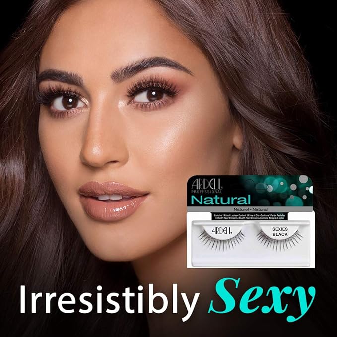 Ardell False Eyelashes - Sexies, Black, Lightweight, Reusable Strip Lashes for a Soft and Natural Look, 4 Pack