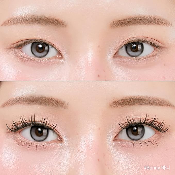 CORINGCO Toktok Hara Light Self Adhesive False Eyelashes, Natural Look, No Glue Needed, Assorted Set of 9/10/11mm, Reusable Lash Clusters Kbeauty - Bunny
