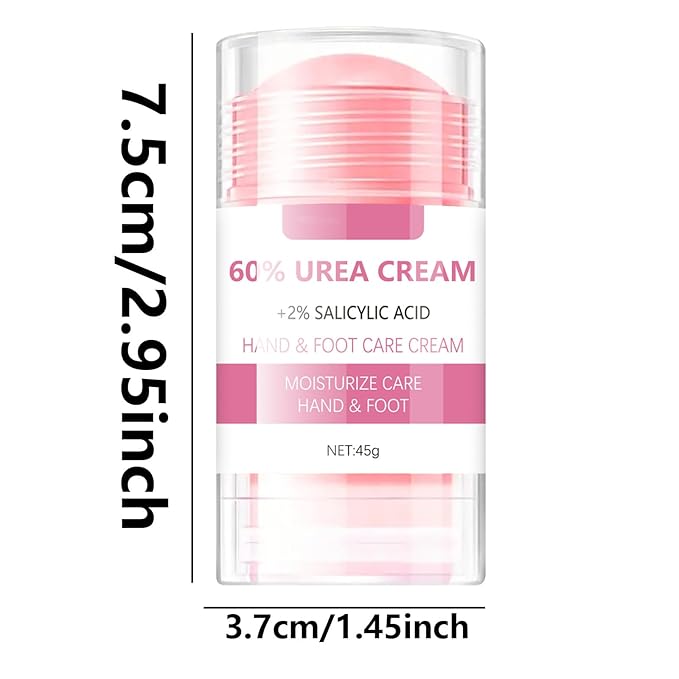 Grospe 60% Urea plus 2% Salicylic Acid Hand and Foot Cream, Peach Scented Hand and Foot Moisturizer for Rough and Dry Cracked Hands, Elbows, Feet and Heels, Exfoliating Repair Balm, 1.58 OZ