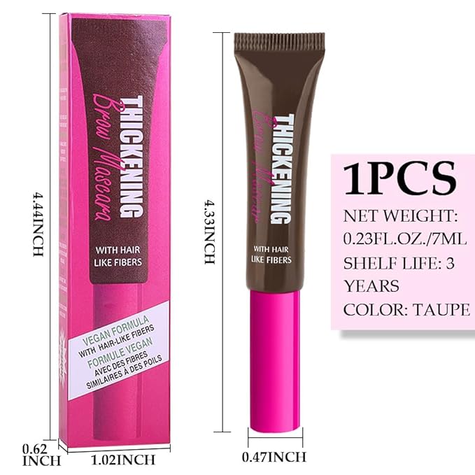 Kaely Thickening Brow Mascara, Tinted Eyebrow Gel Waterproof, Eyebrow Color Makeup, Vegan, Cruelty Free, maquillaje gel para cejas a prueba de agua, 07 Espresso