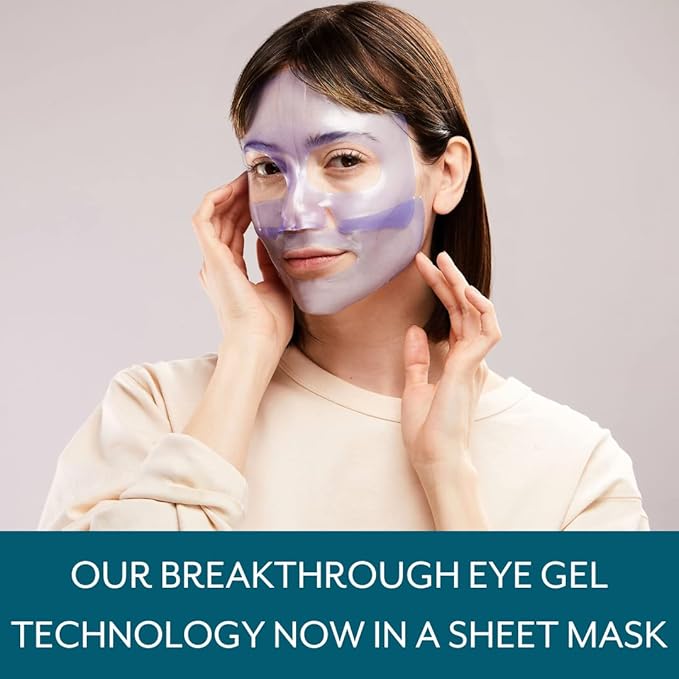 Patchology Hydrogel Face Mask with Retinol and Peptides Beauty Sleep - Gel Face Mask for women and men to reduce fine lines, and hydrate skin. 1 count.