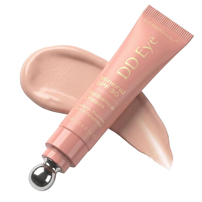 DERMAdoctor Caffeine Eye Cream for Dark Circles, Anti Aging Illuminator, Hydrating Under Eye Cream with SPF 30 for Puffiness, Wrinkles, and Bags Under Eyes, Dermatologist Formulated - 0.5 oz