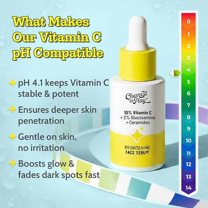 Chemist At Play Vitamin C Face Serum | Lightweight Daily Serum for Skin Care Routine | 30ml
