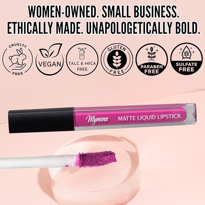 Long Lasting Lipstick with Lip Liner Combo | Waterproof & Transfer-Proof | Comfortable Hydrating with Shea Butter | Bold Pigment Matte Color Lip Stain | Talc-Free & Vegan Product that Performs | Pink