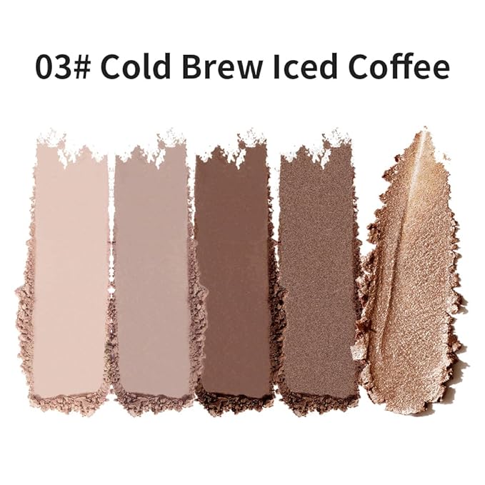 Neutral Nude Matte & Shimmer Eyeshadow Palette – Pink, Cocoa Brown & Champagne Gold Shades, Warm Nude Glitter Eye Shadow Contour Palette for Mature Women, Blue Green Eyes & Daily Natural Makeup