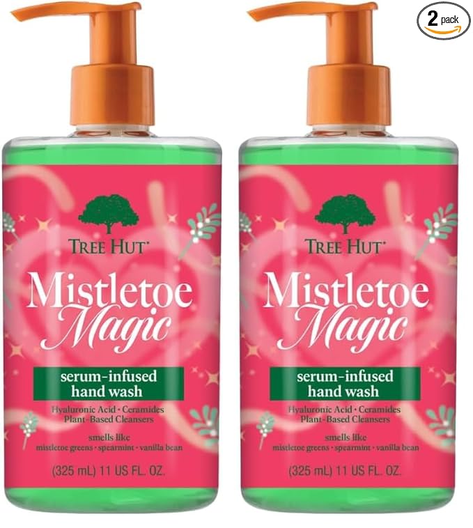 Tree Hut Mistletoe Magic Serum Infused Hand Wash, Nourish & Hydrate Hands, Strengthening Skin Care, Long-Lasting Scent, Cleanse & Lock in Moisture, Cermamide, Holiday Gift & Stocking Stuffer, 11 fl oz