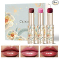 CATKIN Glossy Lip Balm 3pcs Gift Set, Ultra Hydating Glow Lip Tinted Jelly Plump Melting Balm Shea Butter Repair Soothing For Dry Lips Dewy Finished 0.12 oz 02