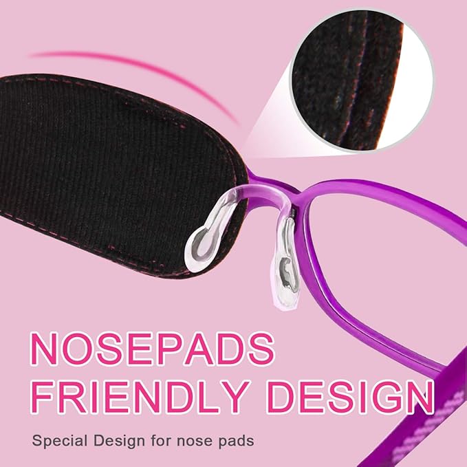 4 Pack Eye Patches for Kids Girls Boys, Right & Left Eye Patch for Glasses, Lazy Eye Patch for Children Treating Lazy Eye Amblyopia Strabismus and After Surgery (Pink)