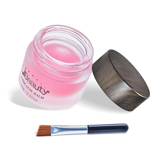 Libeauty Salon Choice Lash Lift Glue Balm, Super Sticky for Brow Lamination and Eyelash Perm, Gentle Fragrance, Water Soluble, Brush Included, Strawberry