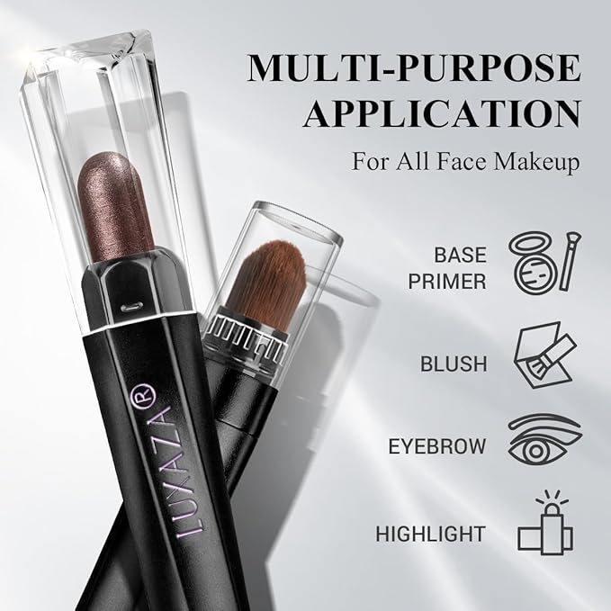 LUXAZA PRO Brown Eyeshadow Stick Makeup 6PCS Set, Neutral Eyeshadow Palette Metallic Shimmer Matte Cream Eye Shadow Eyeliner Brightener Pencil Crayon - TAUPE MAUVE