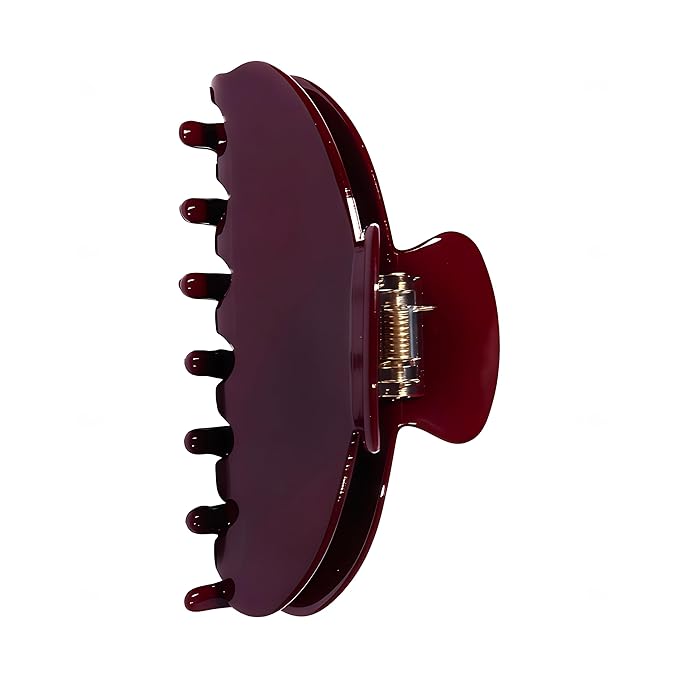 Durable Acetate Hair Clips - 4-Inch Wine Red Claw Clips for Fine and Thick Hair (Wine Red)