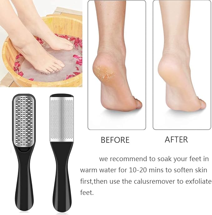 EKOCSIO Professional Pedicure Kit, 36 in 1 Stainless Steel Foot Care Kit Foot Rasp Dead Skin Remover for Home & Salon Care, Black
