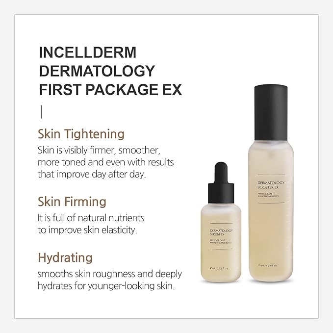 Riman Incellderm Dermatology First Package EX – 130ml Booster + 45ml Serum | Hydrating Booster and Serum Set | Giant BYoungPool Leaf Water | Botanical-Based and Cruelty-Free