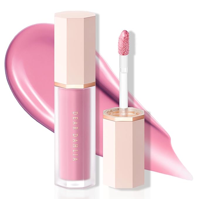 DEAR DAHLIA Petal Drop Liquid Blush (Taffy) - Natural Dewy Glow Serum Blush, Buildable & Blendable, Sheer Watercolor Finish, Vegan Korean Makeup for Cheeks, 0.14 oz