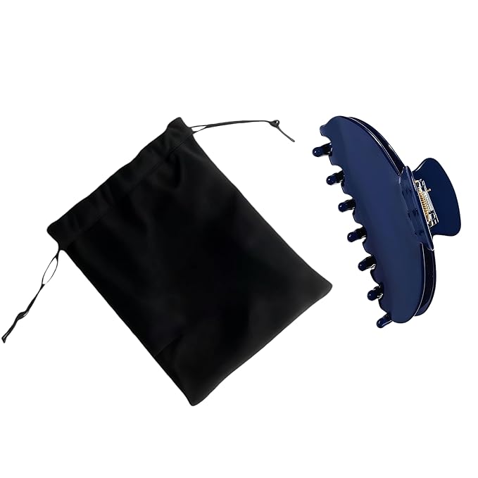 Durable Acetate Hair Clips - 4-Inch Dark Blue Claw Clips for Fine and Thick Hair (Dark Blue)