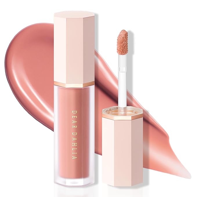 DEAR DAHLIA Petal Drop Liquid Blush (Flesh) - Natural Dewy Glow Serum Blush, Buildable & Blendable, Sheer Watercolor Finish, Vegan Korean Makeup for Cheeks, 0.14 oz