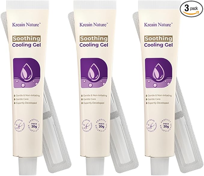 Soothing Cooling Gel for Anal Skin Care, Hemorrhoid Cream for Itching, Swelling, Burning and Discomfort Relief - 0.7Oz Tube (3)