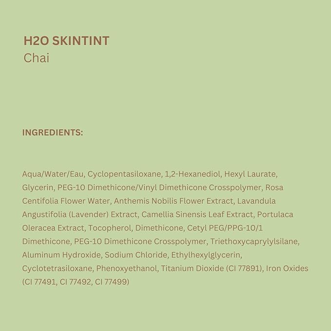 Pixi H2O SkinTint | Tinted Face Gel Moisturizer | Lightweight Hydrating Coverage with Hyaluronic Acid | Evens Skin Tone & Reduces Redness | Oil-Free Dewy Finish | Chai | 1.2 fl oz