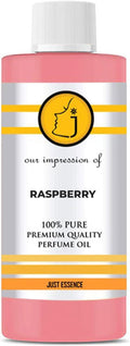 Just Essence Raspberry Fregrance Perfume Oil for Perfume Making, Personal Body Oil, Soap, Lotion, Candle Making & Incense | Premium Quality Undiluted & Alcohol Free | 16 Fl Oz