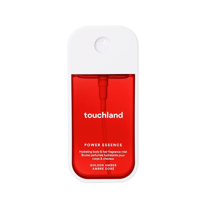 Touchland Hydrating Body & Hair Fragrance Mist – Golden Amber – 2 FL OZ Travel Size Perfume Spray – Notes of Jasmine Petals, Pink Lavender and Ruby Amber