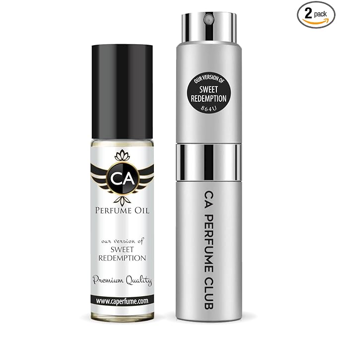CA Perfume Duo Impression of Sweet Redemption For Women And Men Perfume Layering Set Long Lasting Travel Size EDP + Body Oil Roll-On Bottle 0.27 Fl Oz+0.33 Fl Oz