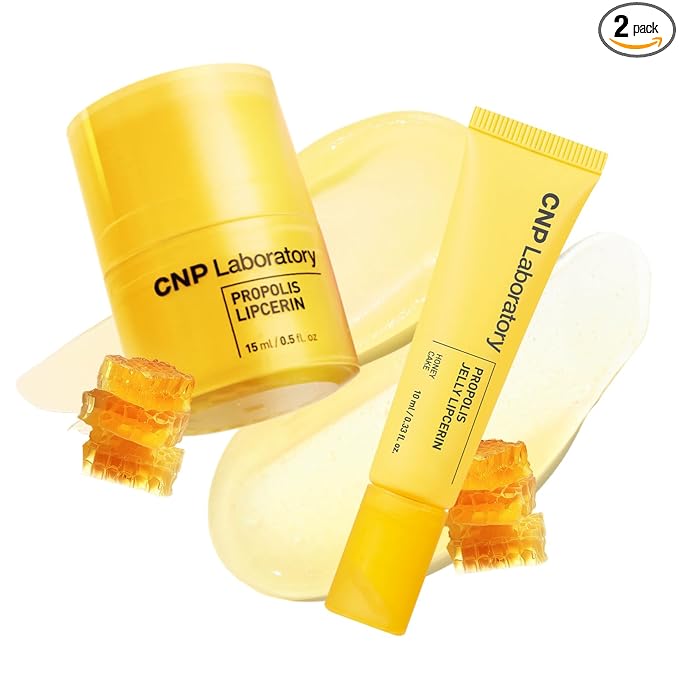 CNP Lip Butter x Jelly Duo - Honey Duo Bundle | Hydrating Overnight Lip Mask & Gloss, 12hrs Long-lasting Moisture, Manuka Honey & Hyaluronic Acid, Gentle Exfoliation, Korean Skin Care