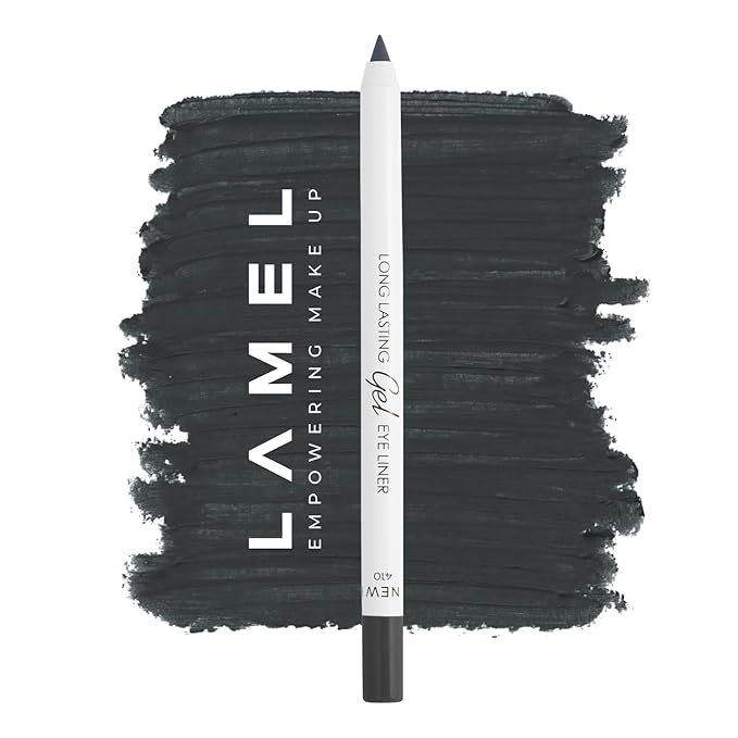 Lamel No Smudge Gel Eyeliner - Charcoal Grey - Waterproof Eyeliner Pencil - 10-Hour Wear, Sharpenable, Contact Lens Friendly, Vegan - Creamy & Sweat Proof Pencil - Highly Pigmented - 410 Shade