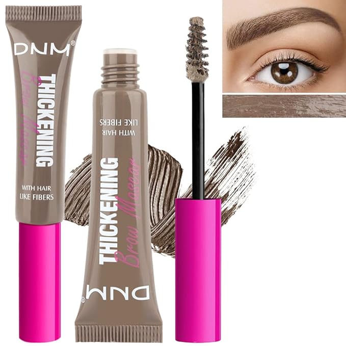 Tinted Thickening Brow Mascara,Tinted Eyebrow Gel, Waterproof, Transfer-proof, Brush to Fill in Eyebrows and Cover Gray Hairs - Cruelty Free (2pcs 01 Taupe)