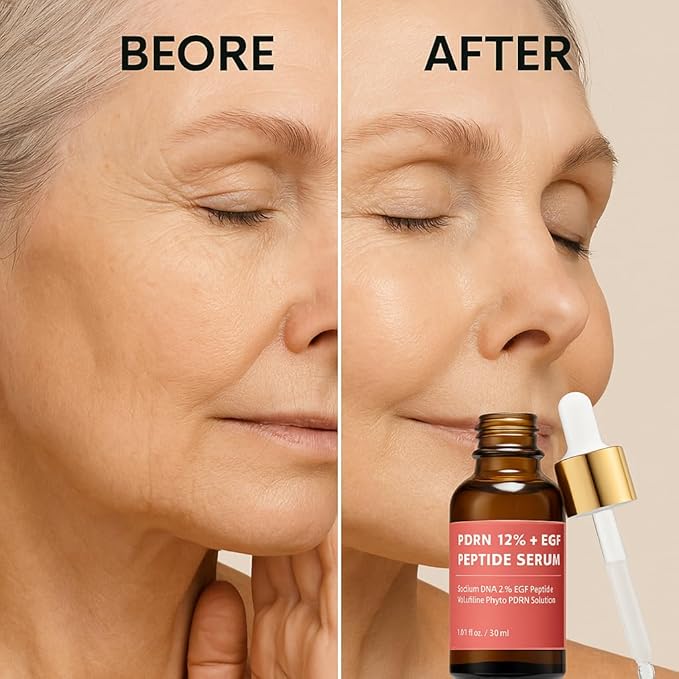 Salmon DNA PDRN 120,000 ppm EGF Peptide Serum & Cream Set w/Volufiline, Phyto PDRN 12%, Growth Factor – Anti-Aging Face Serum & Facial Cream with Niacinamide, Hyaluronic Acid – Korean Skincare Duo