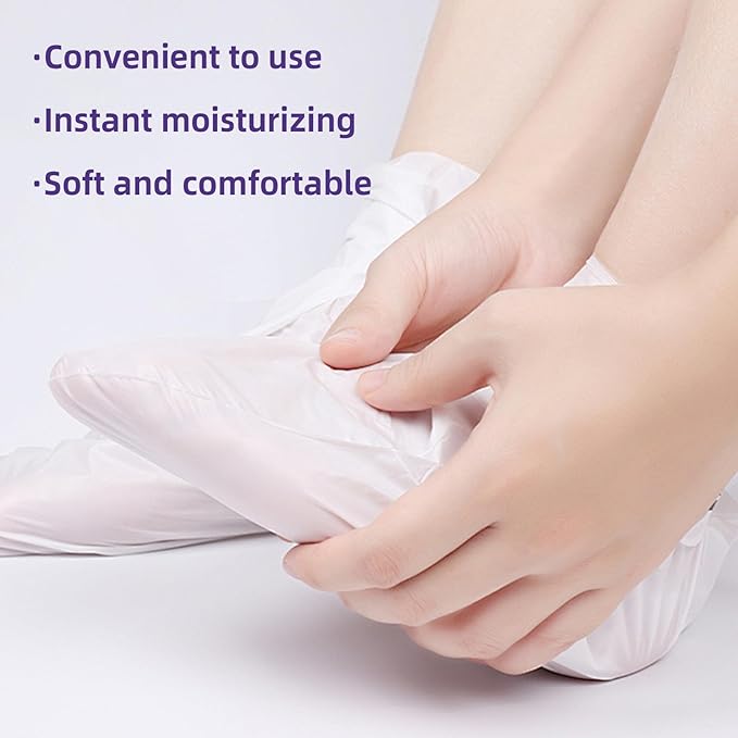 Hydrating Foot Masks Set,Exofliating 6 Pack Socks Mask for Dry Feet Peeling Away Dead Skin Calluses（Lavender）