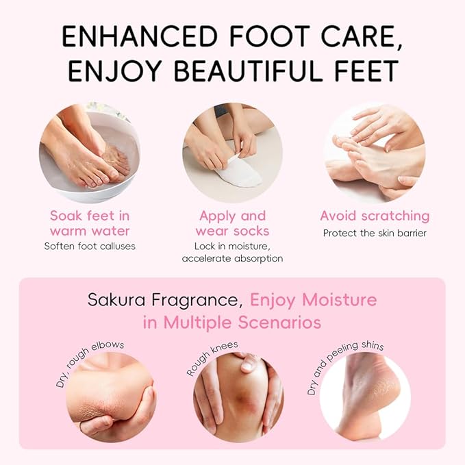 2 Pcs Sakura Foot Care Creams for Dry and Cracked Feet,Sakura Scent Cracked Heel Repair Sticks with Shea Butter,Vitamin E and Aloe Vera,Deeply Moisturizing,Softening and Smoothing Feet,1.4 Oz