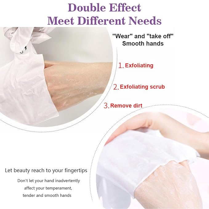 VolksRose Lavender Hand Mask Gloves - Overnight Hand Moisturizing Gloves for Dry Cracked Hands Repair, 5 Pairs Softening Spa Treatment for Rough Skin, Self Care Gifts Set for Women, Stocking Stuffers